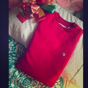 Vintage Red Fila Unisex Sweatshirt 🎧 FIRM